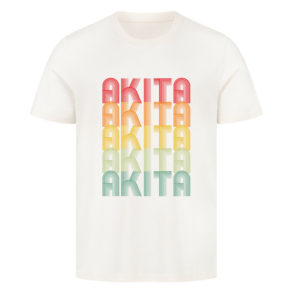 Premium T-Shirt "Akita Inu - RETRO" Natural Raw – hunde-shirt.de