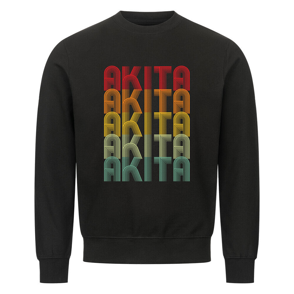 Premium Sweatshirt "Akita Inu - RETRO" Schwarz – hunde-shirt.de