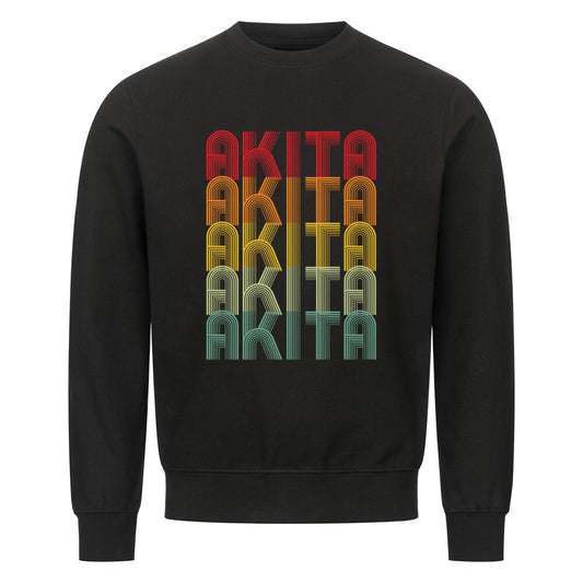 Premium Sweatshirt "Akita Inu - RETRO" Schwarz – hunde-shirt.de