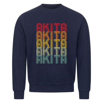 Premium Sweatshirt "Akita Inu - RETRO" Navy Blue – hunde-shirt.de