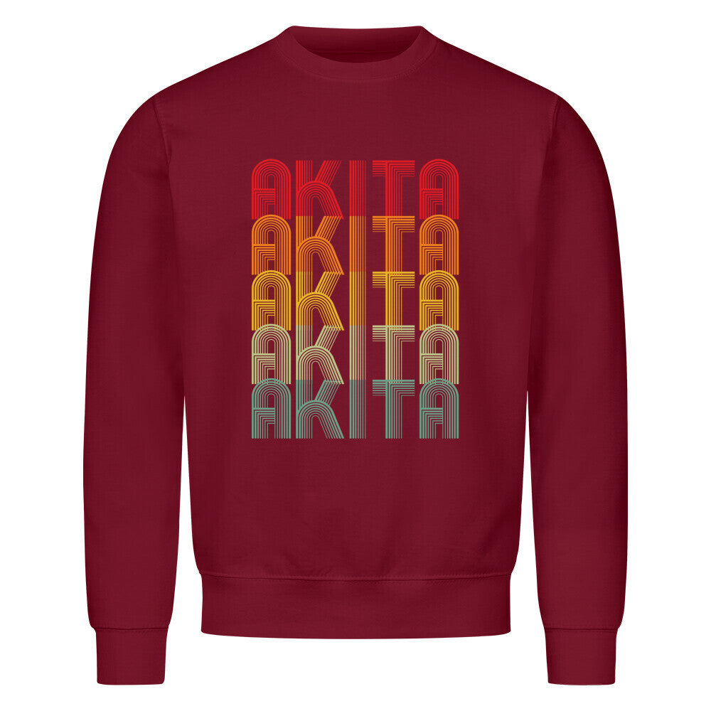 Premium Sweatshirt "Akita Inu - RETRO" Burgunder – hunde-shirt.de