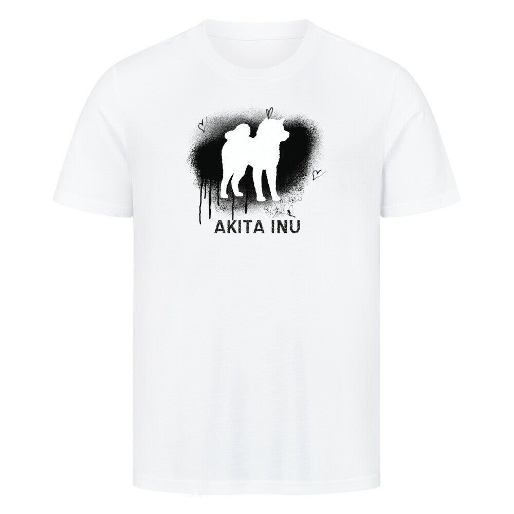 Premium T-Shirt "Akita Inu - Brush" Weiß – hunde-shirt.de