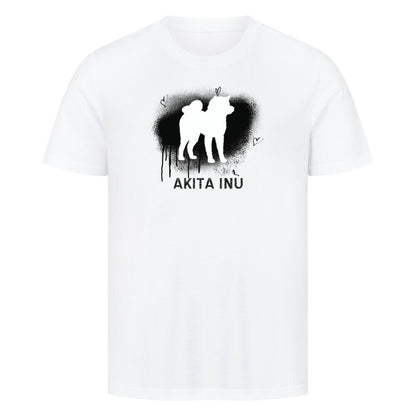 Premium T-Shirt "Akita Inu - Brush" Weiß – hunde-shirt.de