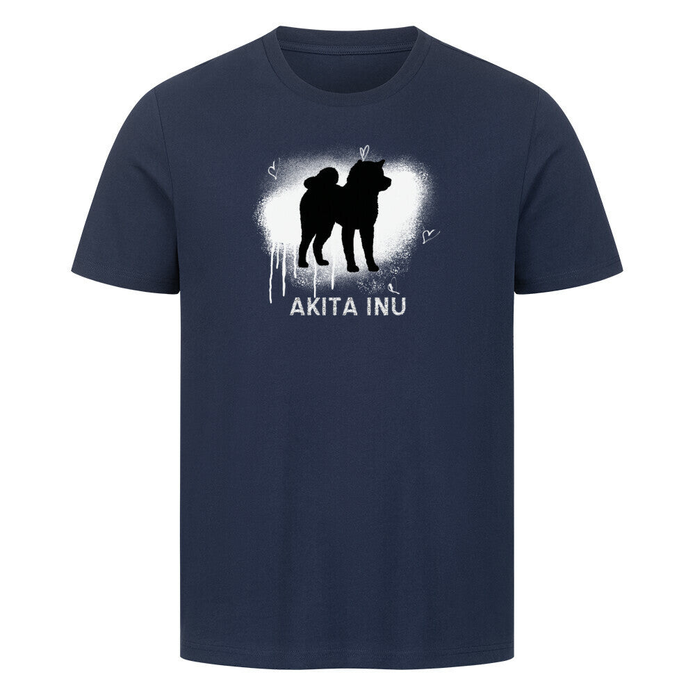 Premium T-Shirt "Akita Inu - Brush" French Navy – hunde-shirt.de