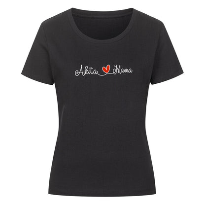 Premium Organic Damen-Shirt "Akita Inu - Mama" Schwarz – hunde-shirt.de