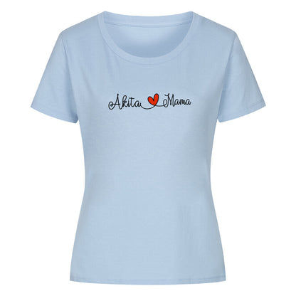 Premium Organic Damen-Shirt "Akita Inu - Mama" Sky Blue – hunde-shirt.de