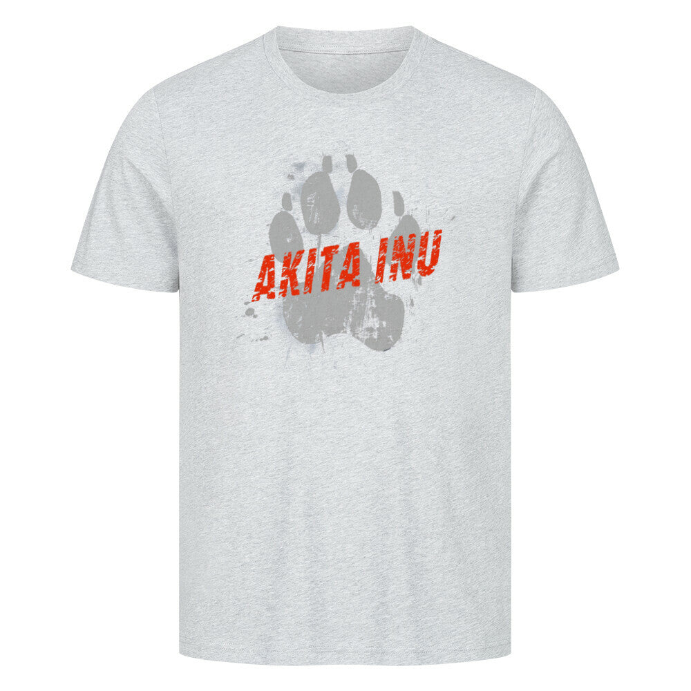 Premium T-Shirt "Akita Inu - PAW" Heather Grey – hunde-shirt.de