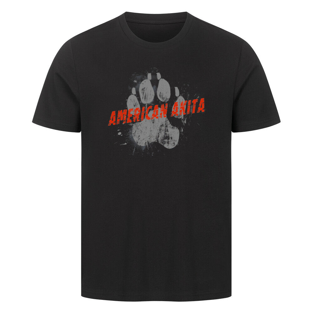 Premium T-Shirt "American Akita - PAW" Schwarz – hunde-shirt.de