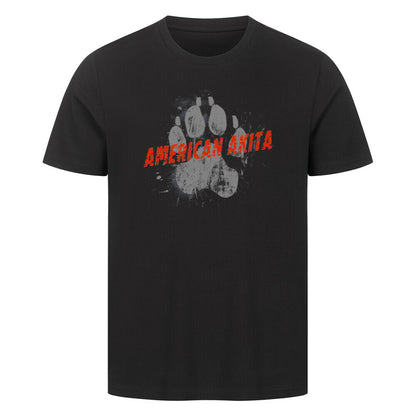 Premium T-Shirt "American Akita - PAW" Schwarz – hunde-shirt.de