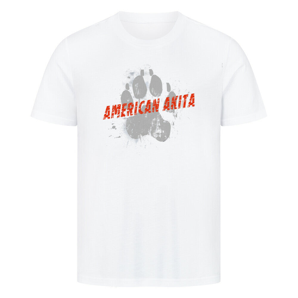 Premium T-Shirt "American Akita - PAW" Weiß – hunde-shirt.de