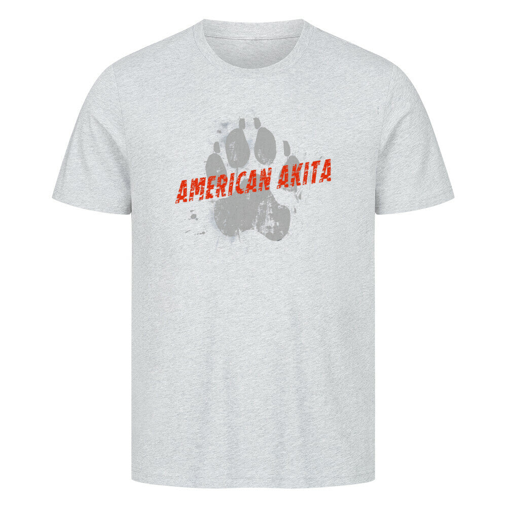 Premium T-Shirt "American Akita - PAW" Heather Grey – hunde-shirt.de