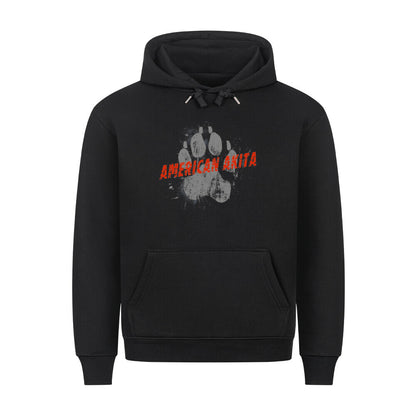 Premium Hoodie "American Akita - PAW" Schwarz – hunde-shirt.de