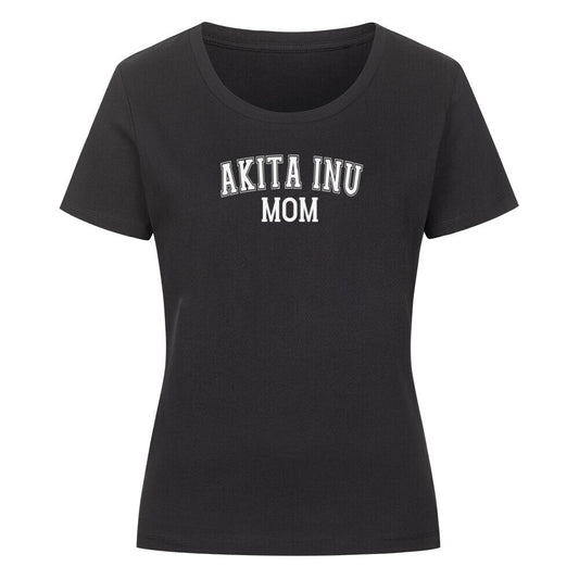 Premium Organic Damen-Shirt "Akita Inu - MOM" Schwarz – hunde-shirt.de