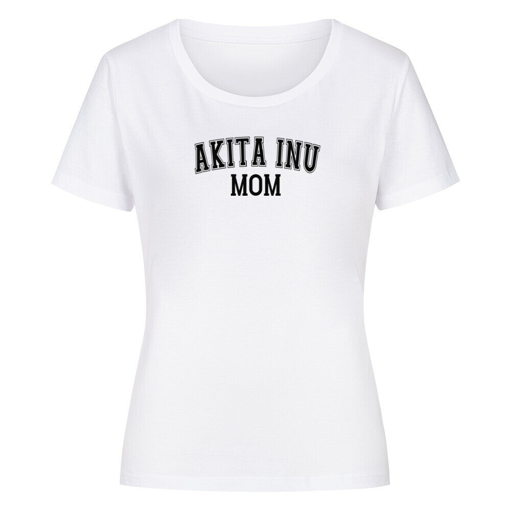 Premium Organic Damen-Shirt "Akita Inu - MOM" Weiß – hunde-shirt.de