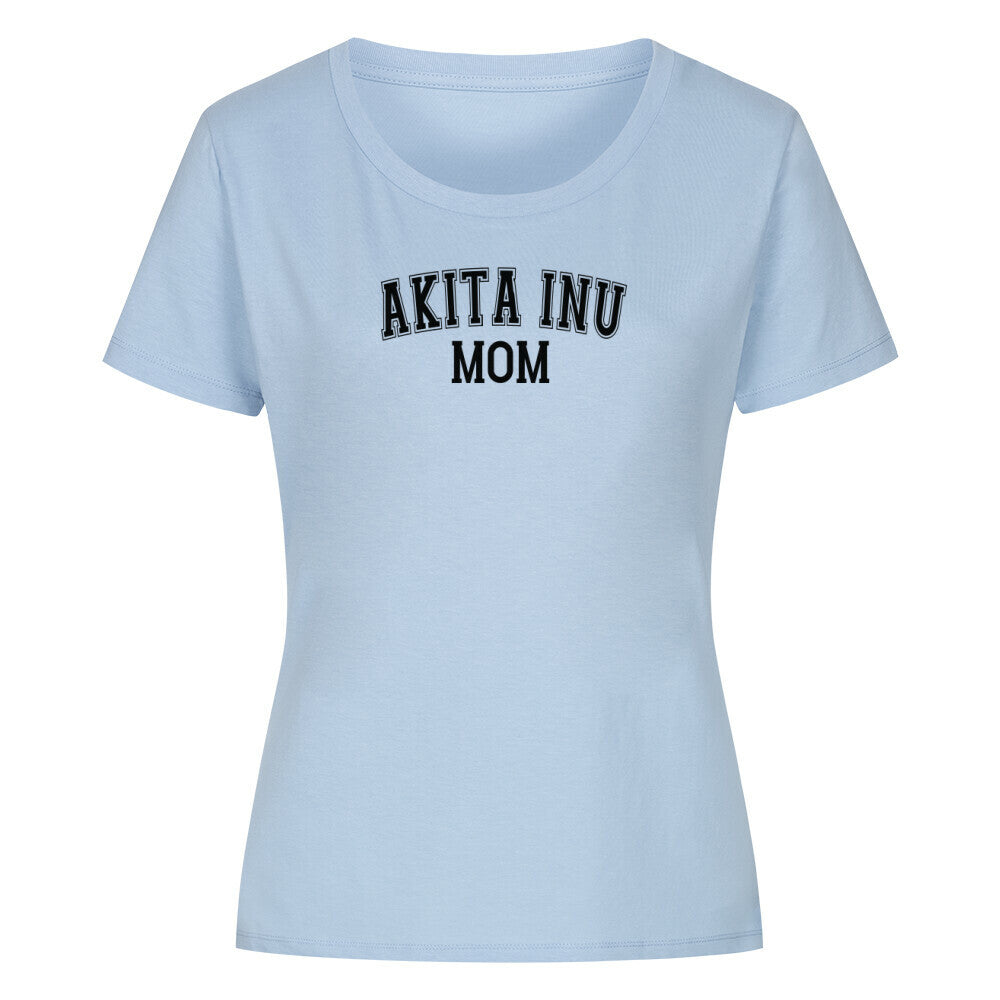 Premium Organic Damen-Shirt "Akita Inu - MOM" Sky Blue – hunde-shirt.de