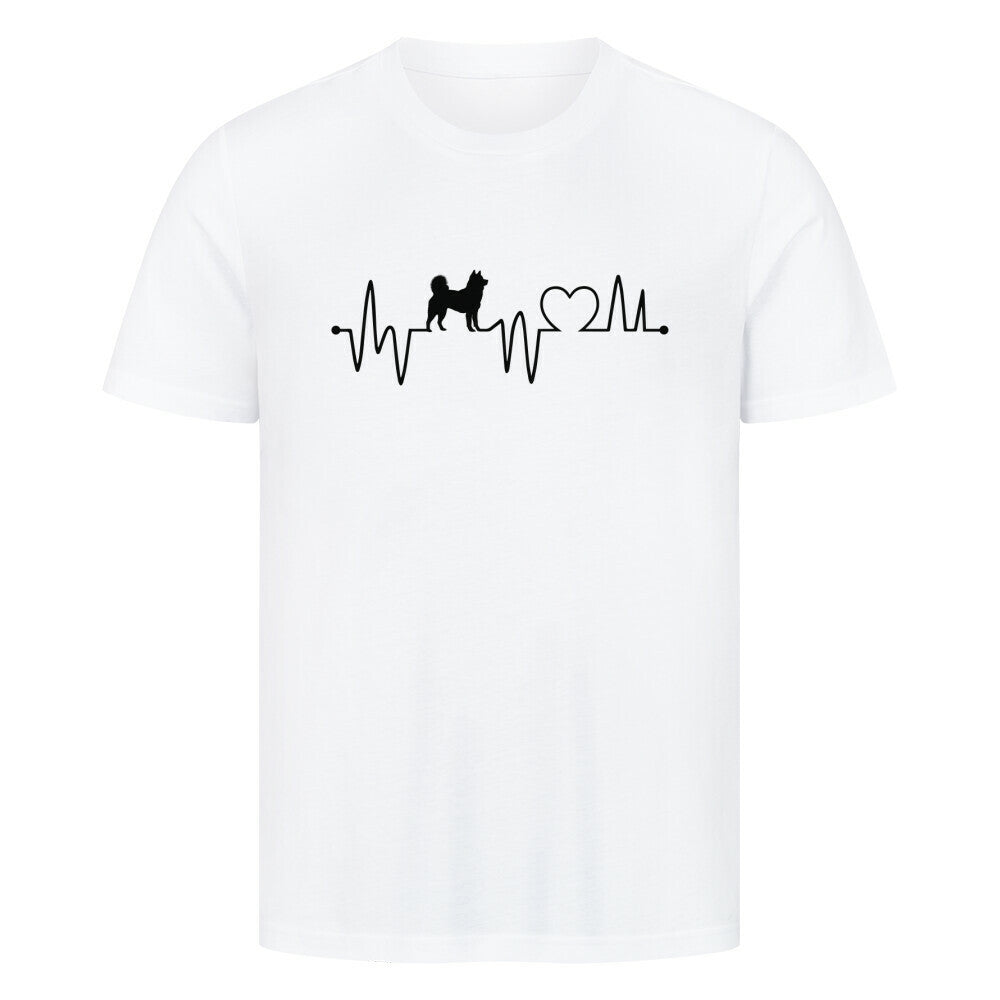 Premium T-Shirt "Akita Inu - Heartbeat" Weiß – hunde-shirt.de