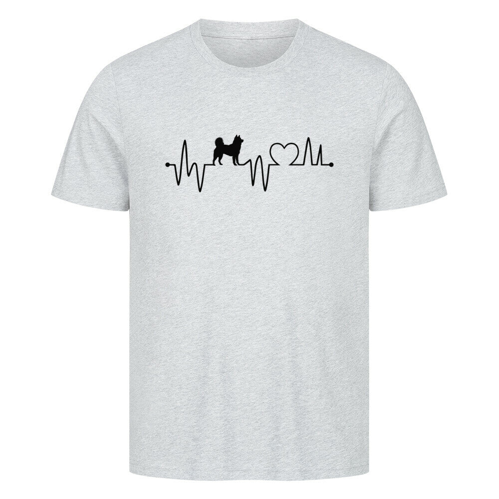 Premium T-Shirt "Akita Inu - Heartbeat" Heather Grey – hunde-shirt.de