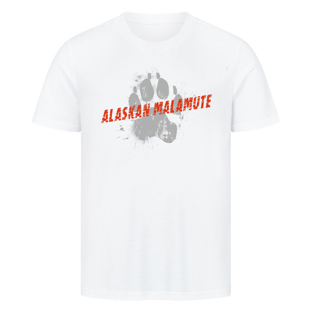 Premium T-Shirt "Alaskan Malamute - PAW" Weiß – hunde-shirt.de