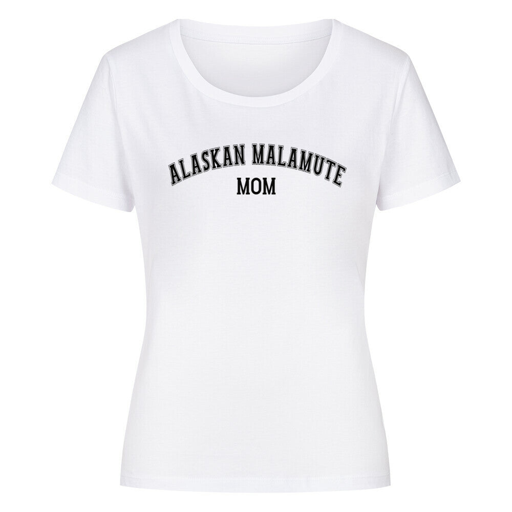 Premium Organic Damen-Shirt "Alaskan Malamute - MOM" Weiß – hunde-shirt.de