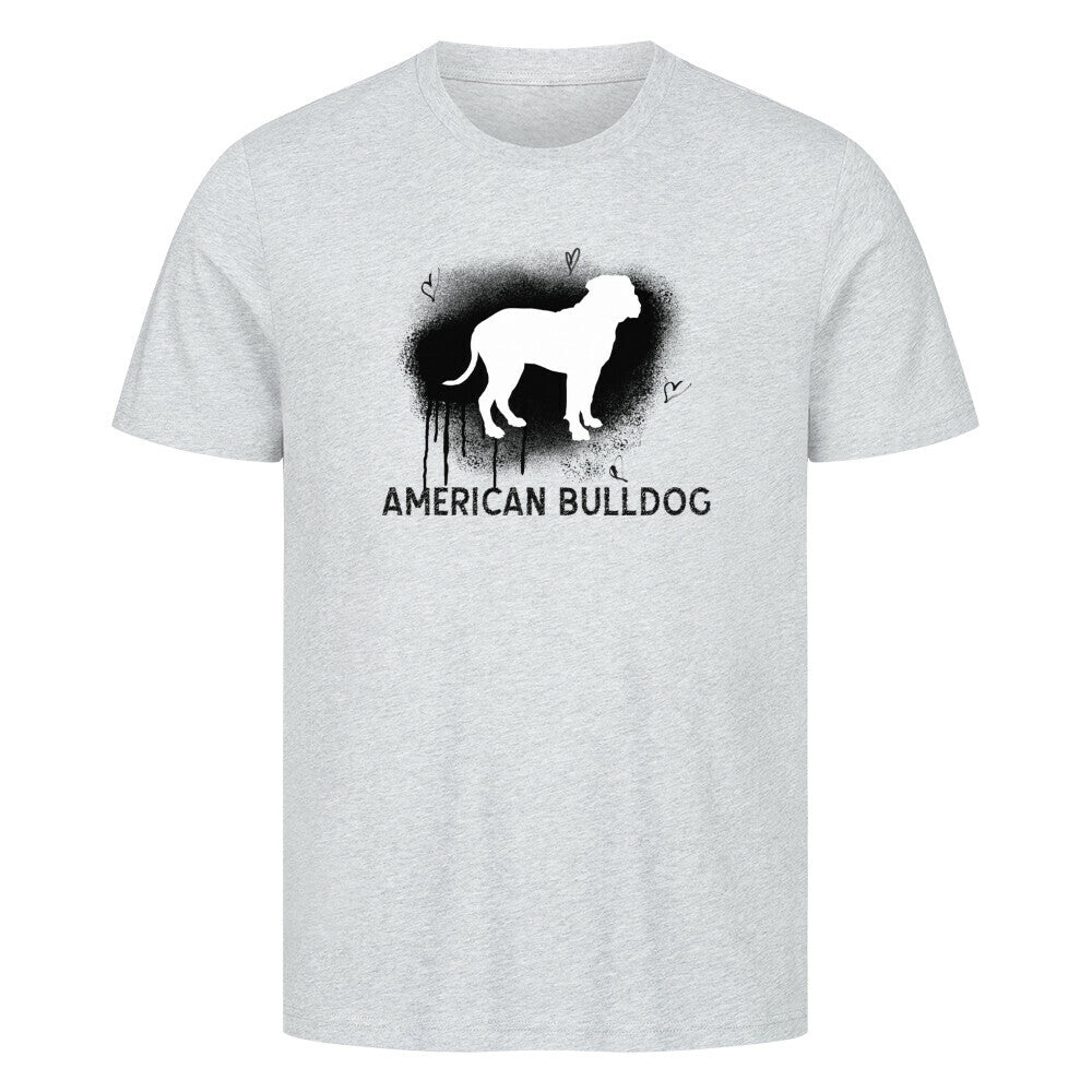 Premium T-Shirt "American Bulldog - Brush" Heather Grey – hunde-shirt.de