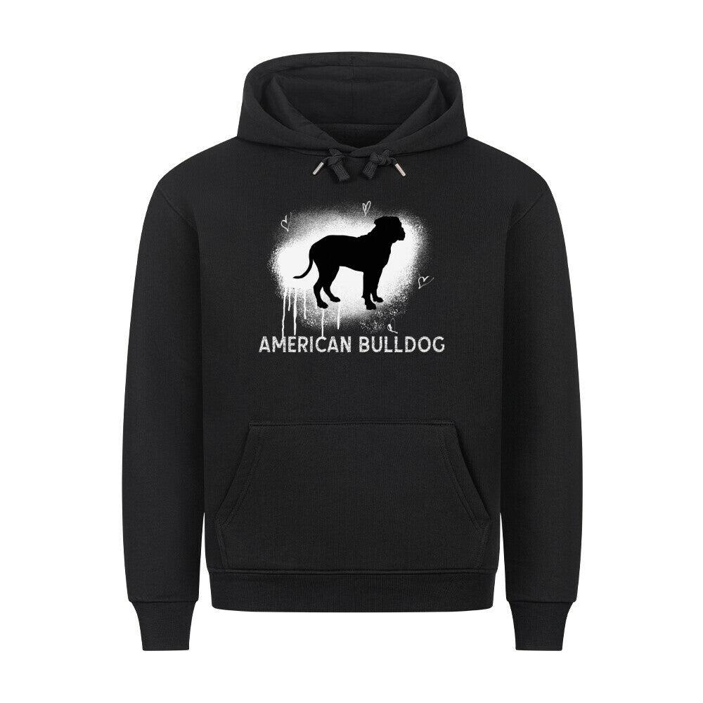 Premium Hoodie "American Bulldog - Brush" Schwarz – hunde-shirt.de