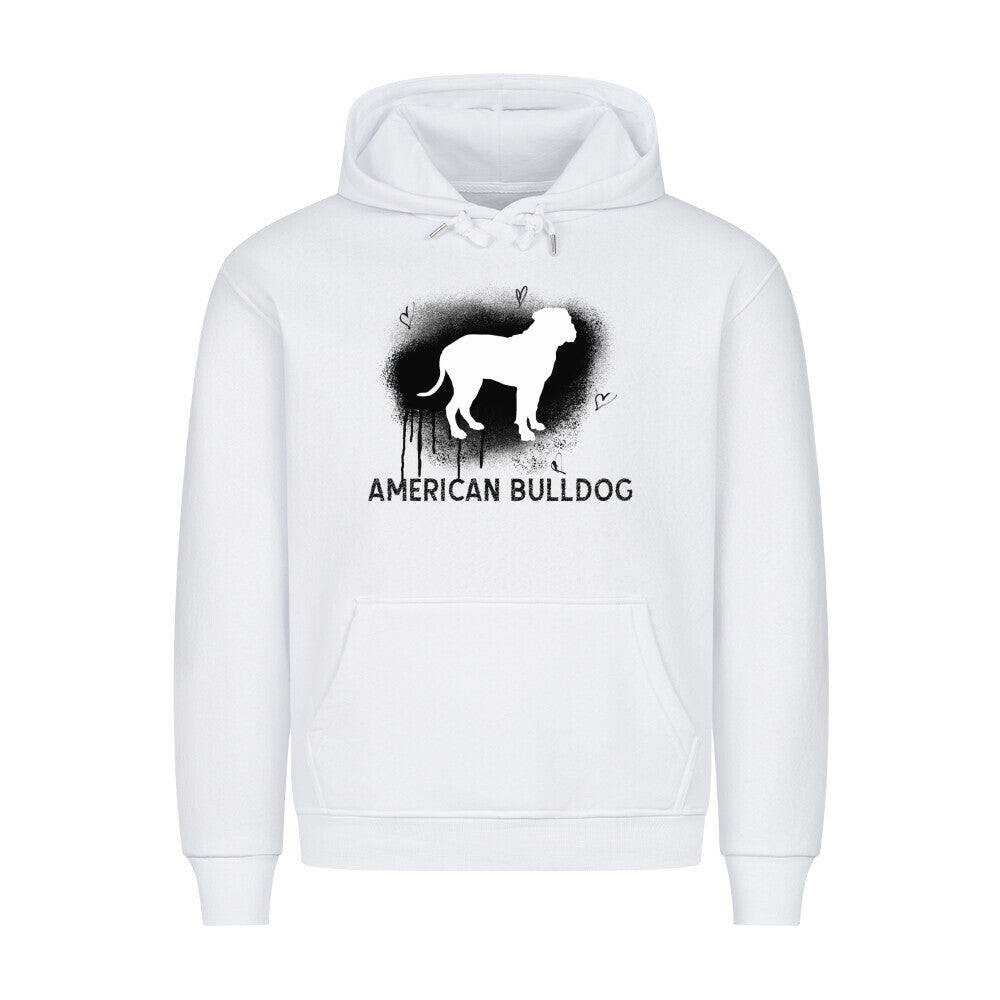 Premium Hoodie "American Bulldog - Brush" Weiß – hunde-shirt.de