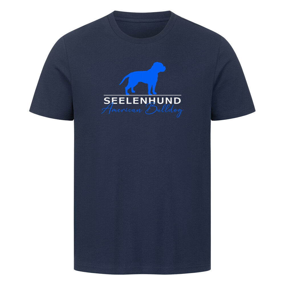 Premium T-Shirt "American Bulldog - Seelenhund" French Navy – hunde-shirt.de