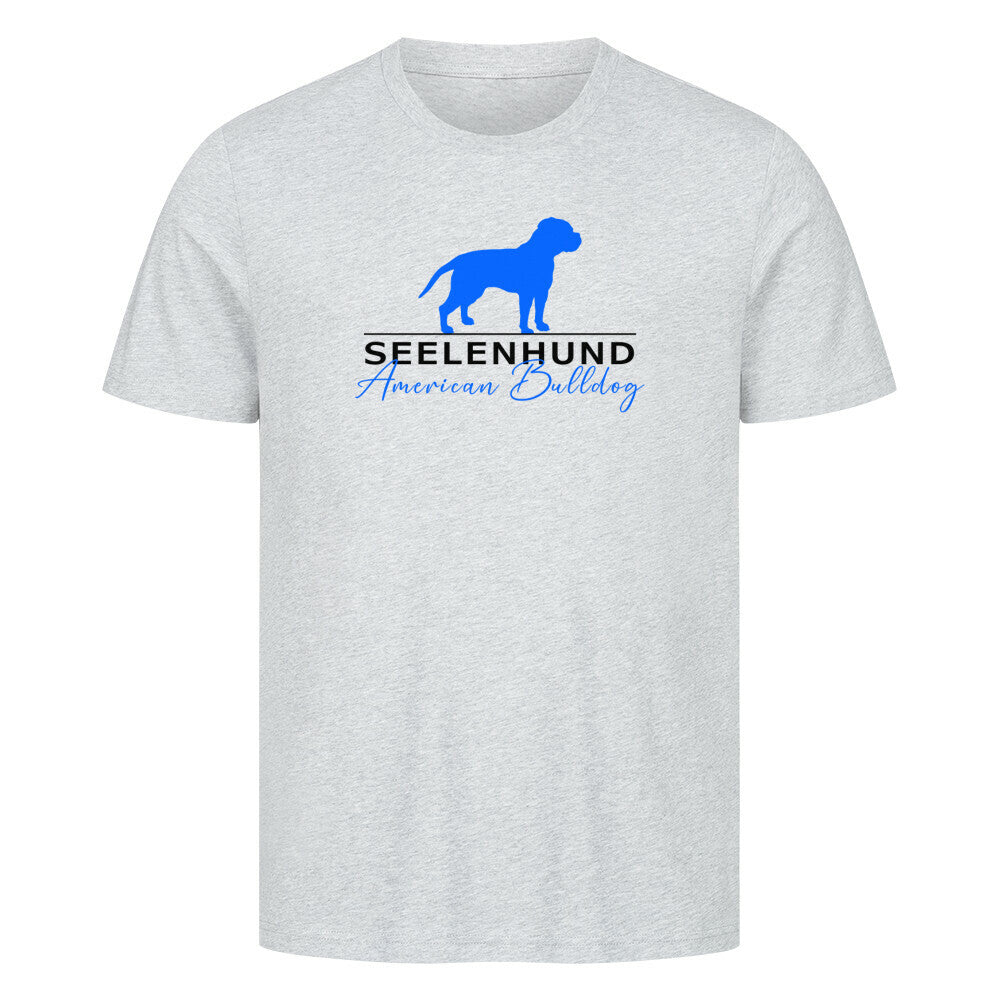 Premium T-Shirt "American Bulldog - Seelenhund" Heather Grey – hunde-shirt.de