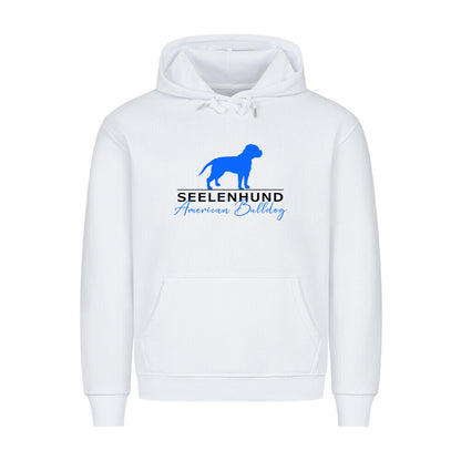 Premium Hoodie "American Bulldog - Seelenhund" Weiß – hunde-shirt.de