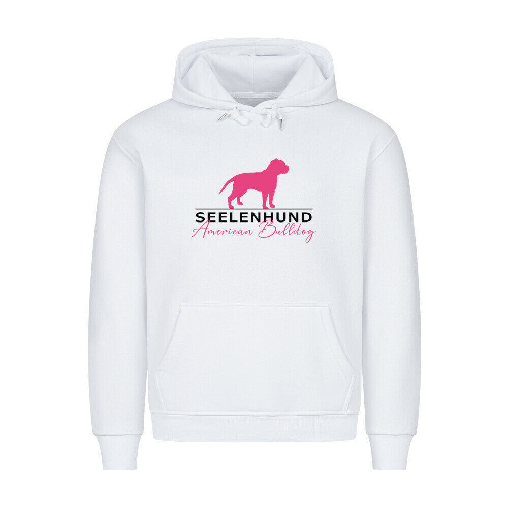 Premium Hoodie "American Bulldog - Seelenhund" Weiß – hunde-shirt.de