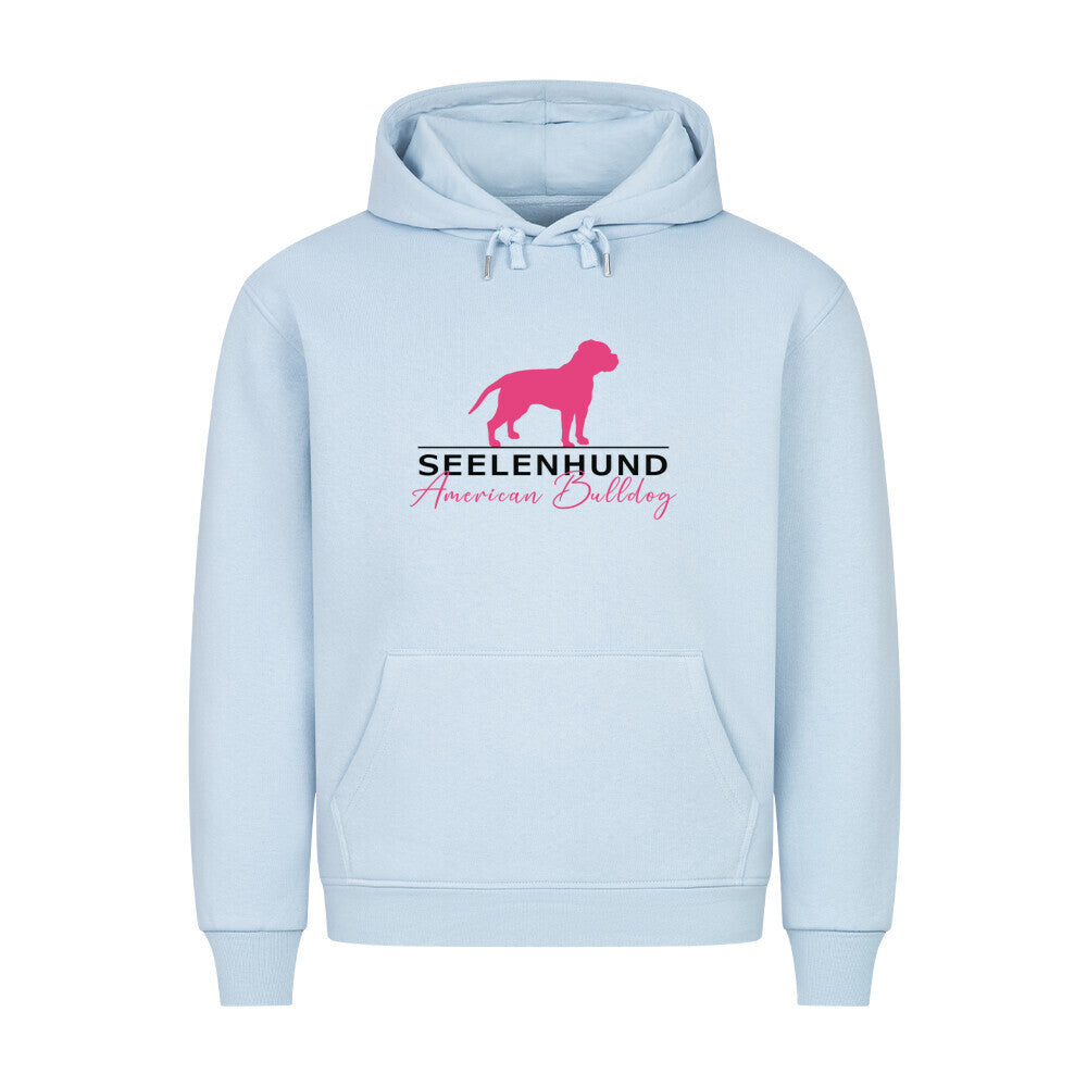 Premium Hoodie "American Bulldog - Seelenhund" Babyblau – hunde-shirt.de