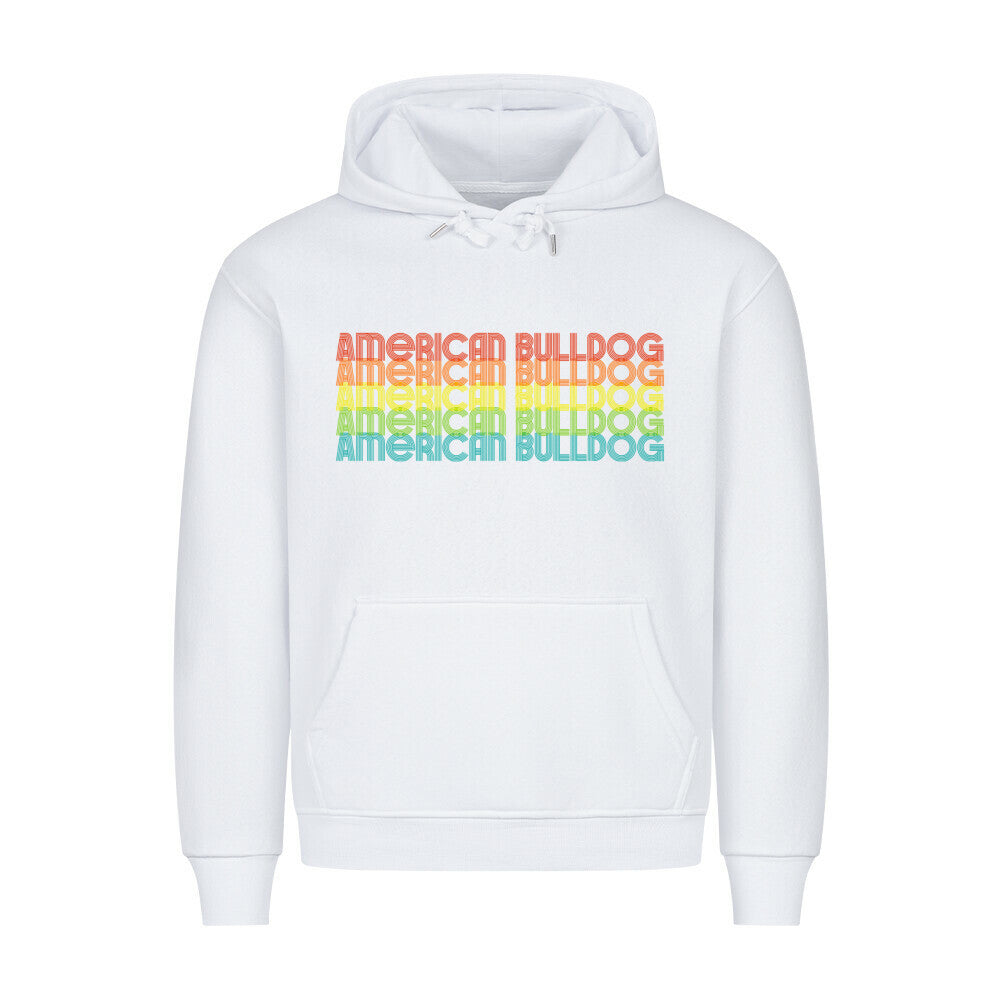 Premium Hoodie "American Bulldog - RETRO" Weiß – hunde-shirt.de