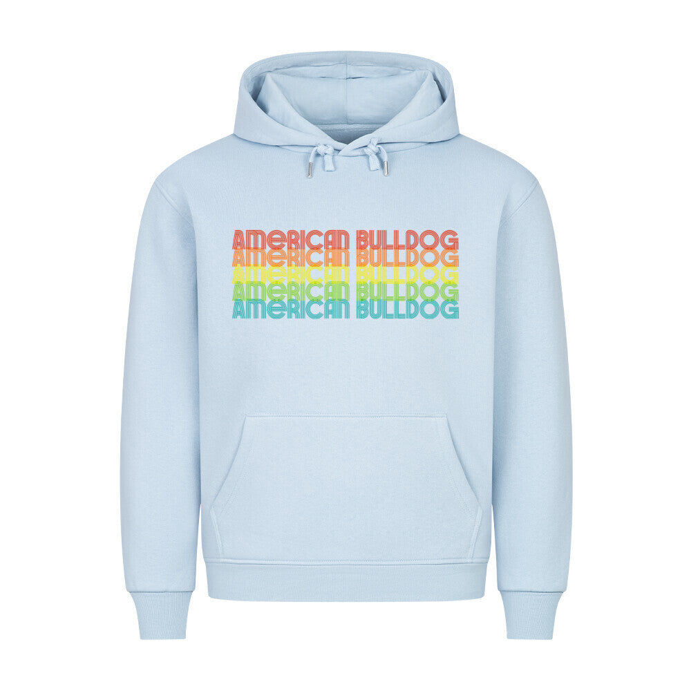 Premium Hoodie "American Bulldog - RETRO" Babyblau – hunde-shirt.de