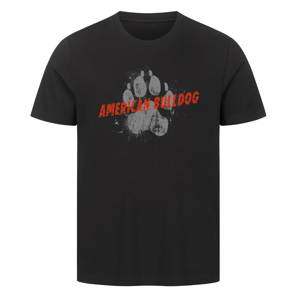 Premium T-Shirt "American Bulldog - PAW" Schwarz – hunde-shirt.de