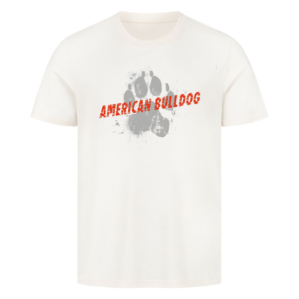 Premium T-Shirt "American Bulldog - PAW" Natural Raw – hunde-shirt.de