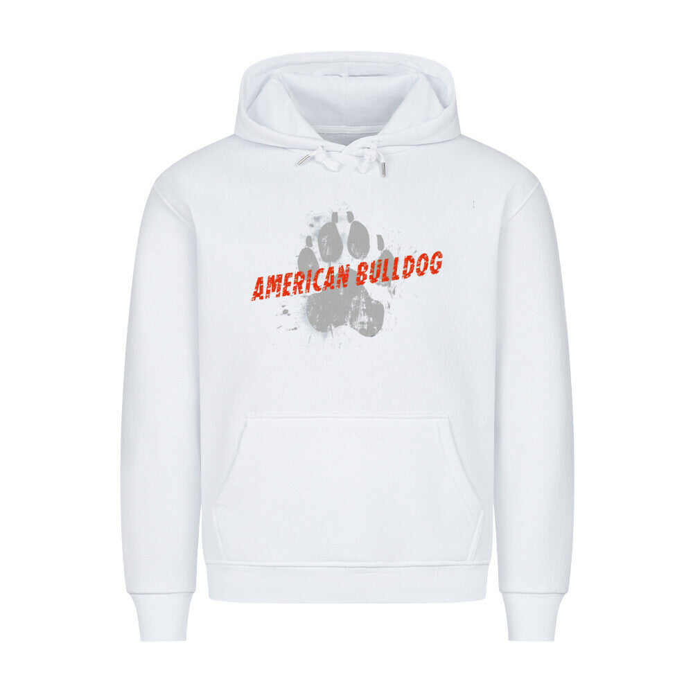 Premium Hoodie "American Bulldog - PAW" Weiß – hunde-shirt.de