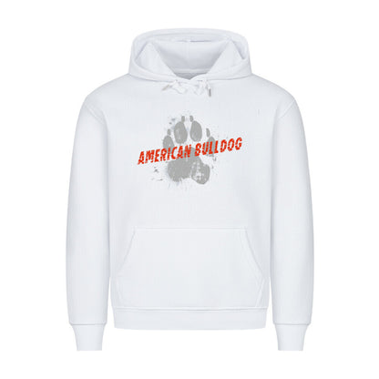 Premium Hoodie "American Bulldog - PAW" Weiß – hunde-shirt.de