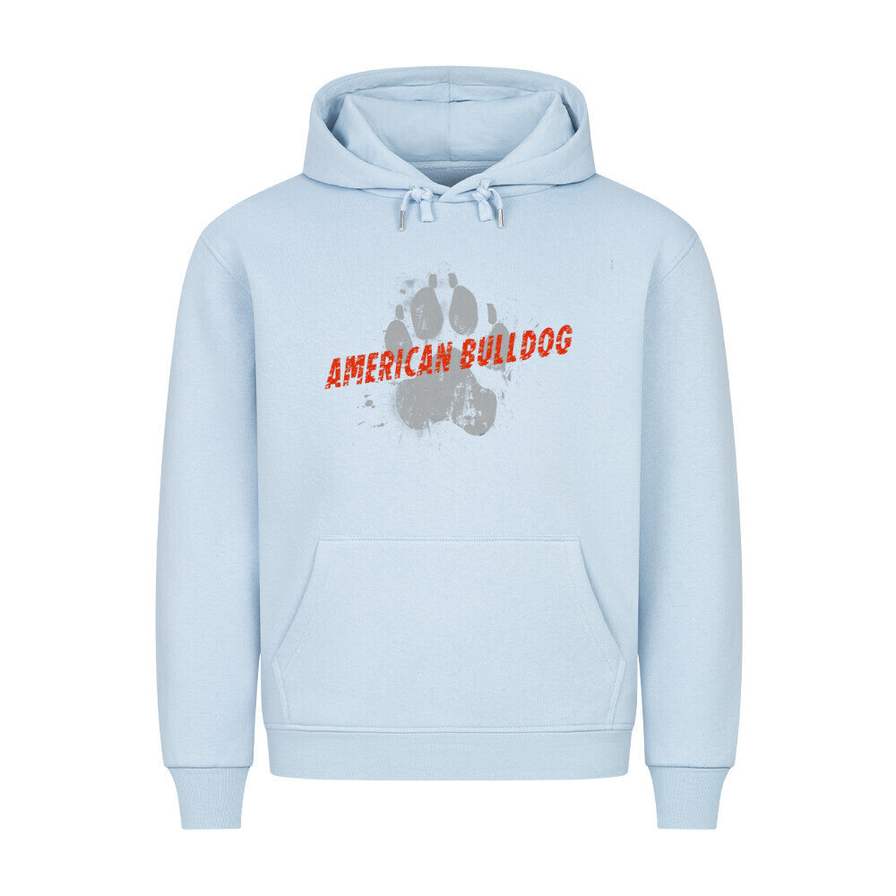 Premium Hoodie "American Bulldog - PAW" Babyblau – hunde-shirt.de