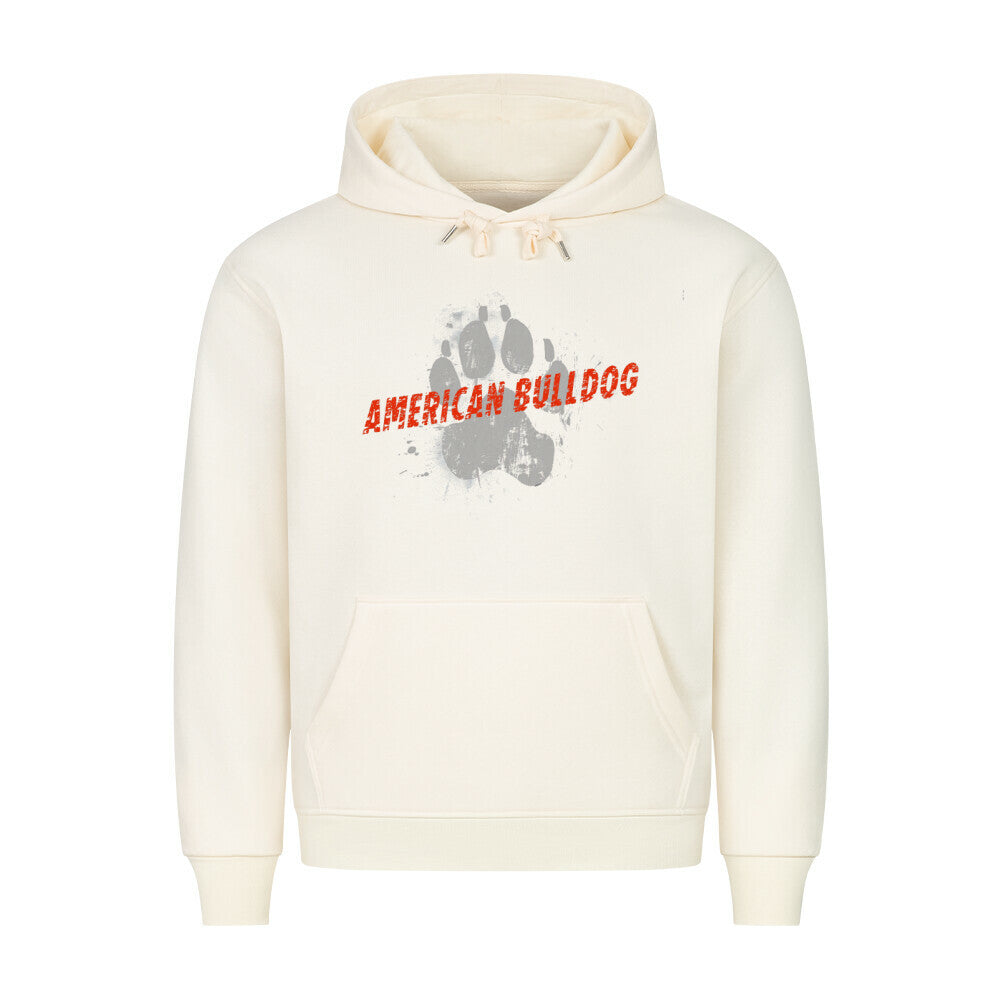 Premium Hoodie "American Bulldog - PAW" Beige – hunde-shirt.de