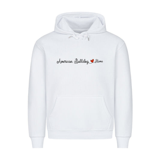 Premium Hoodie "American Bulldog - Mama" Weiß – hunde-shirt.de