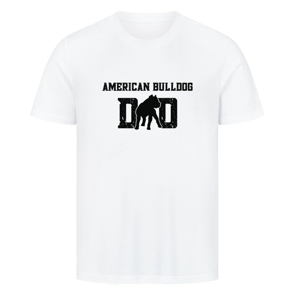 Premium T-Shirt "American Bulldog - Dad" Weiß – hunde-shirt.de