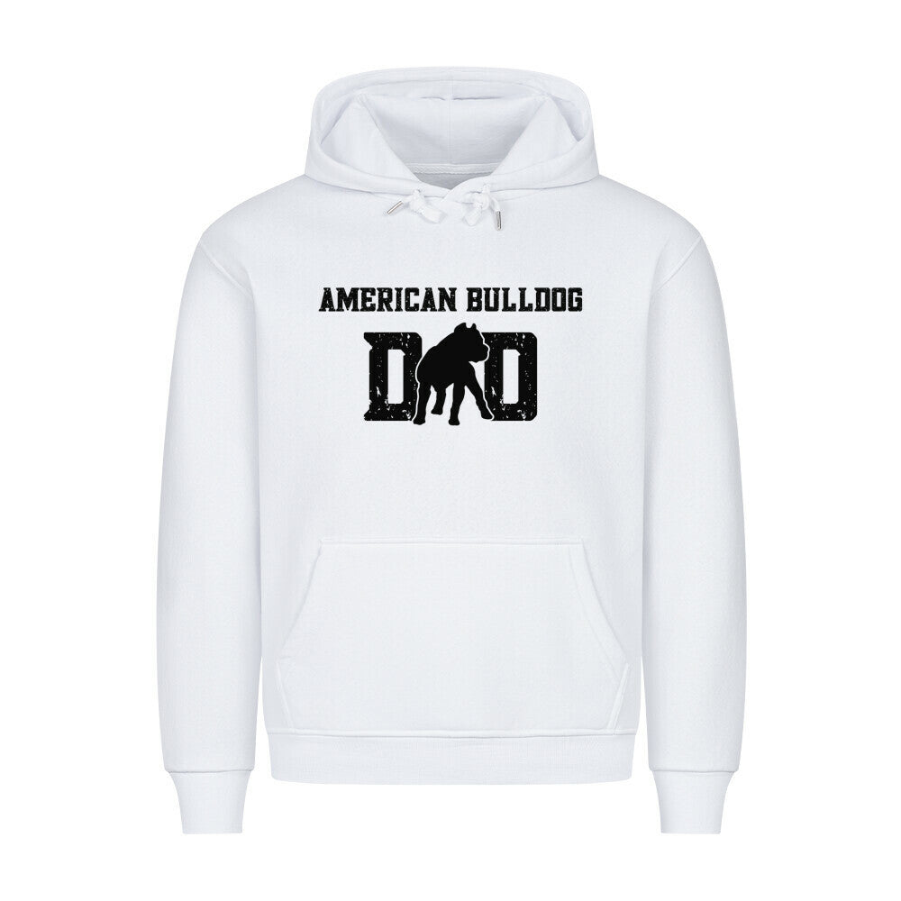 Premium Hoodie "American Bulldog - Dad" Weiß – hunde-shirt.de