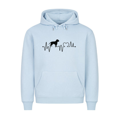 Premium Hoodie "American Bulldog - Heartbeat" Babyblau – hunde-shirt.de