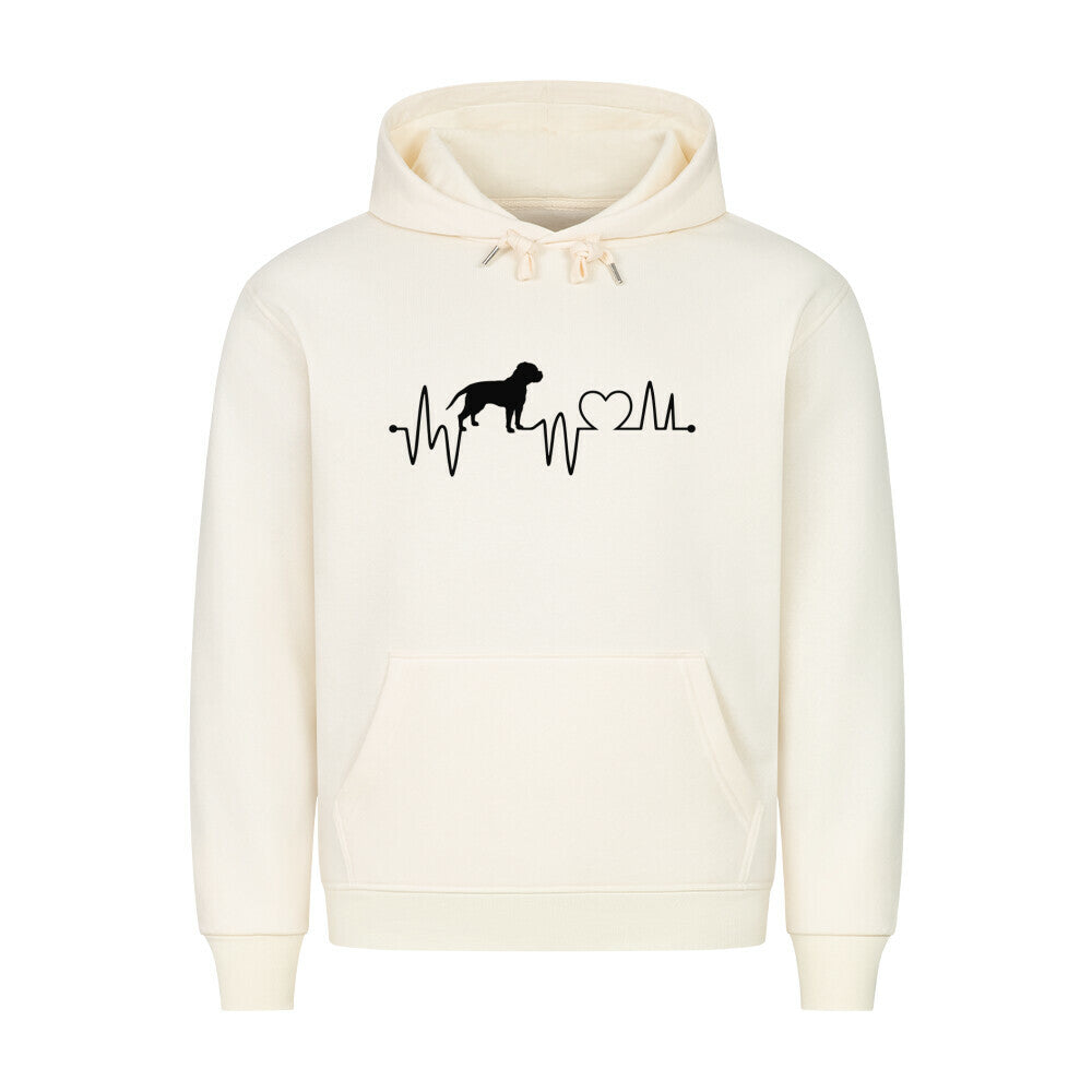 Premium Hoodie "American Bulldog - Heartbeat" Beige – hunde-shirt.de