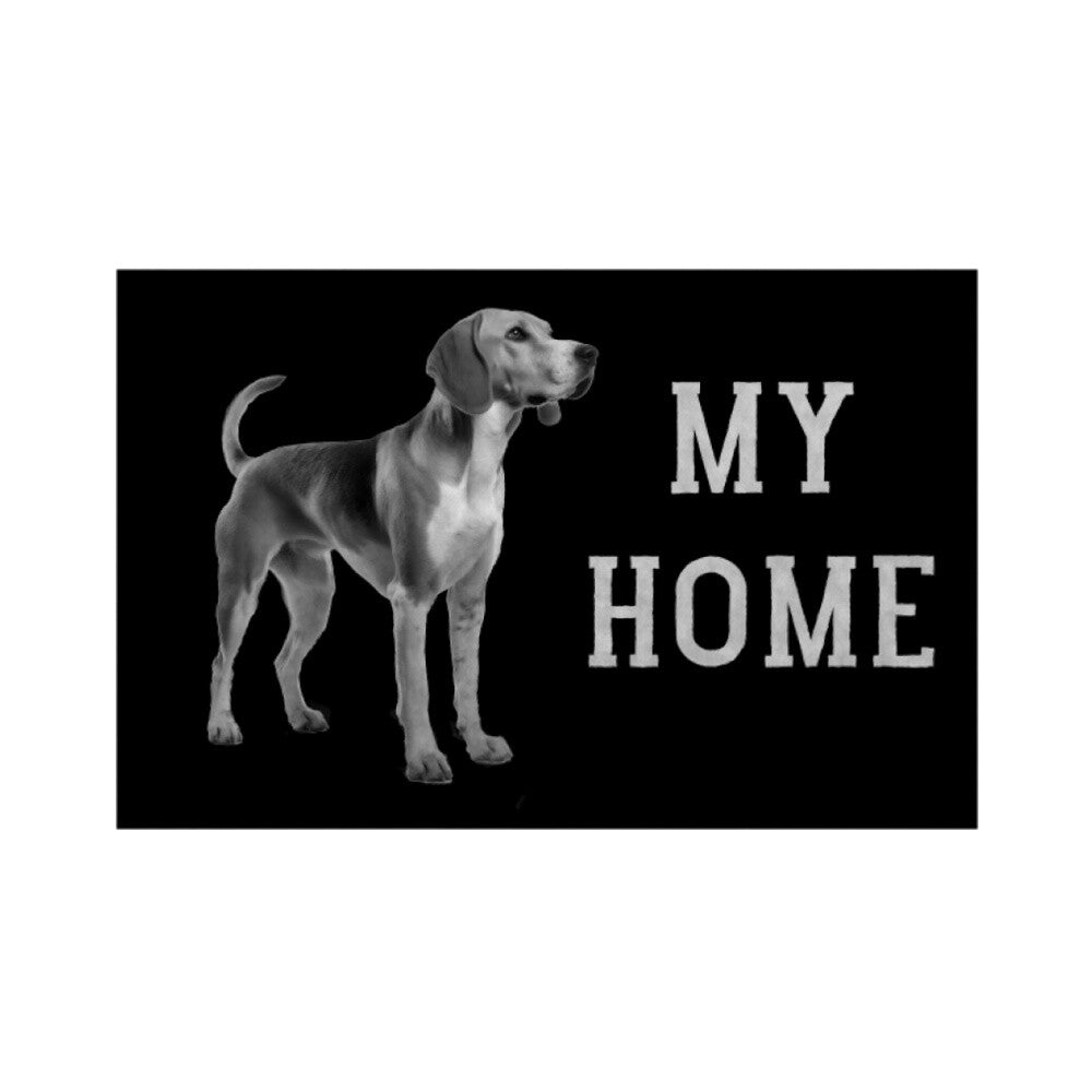 Fußmatte "American Foxhound - My Home" Weiß – hunde-shirt.de