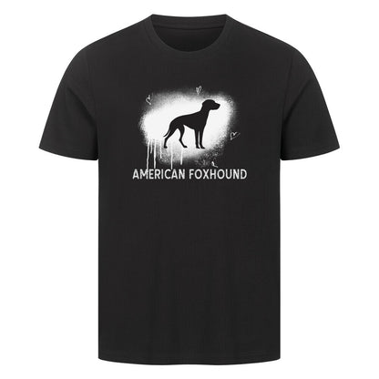 Premium T-Shirt "American Foxhound - Brush" Schwarz – hunde-shirt.de