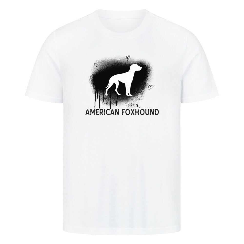 Premium T-Shirt "American Foxhound - Brush" Weiß – hunde-shirt.de