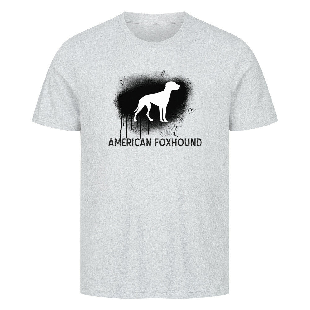 Premium T-Shirt "American Foxhound - Brush" Heather Grey – hunde-shirt.de