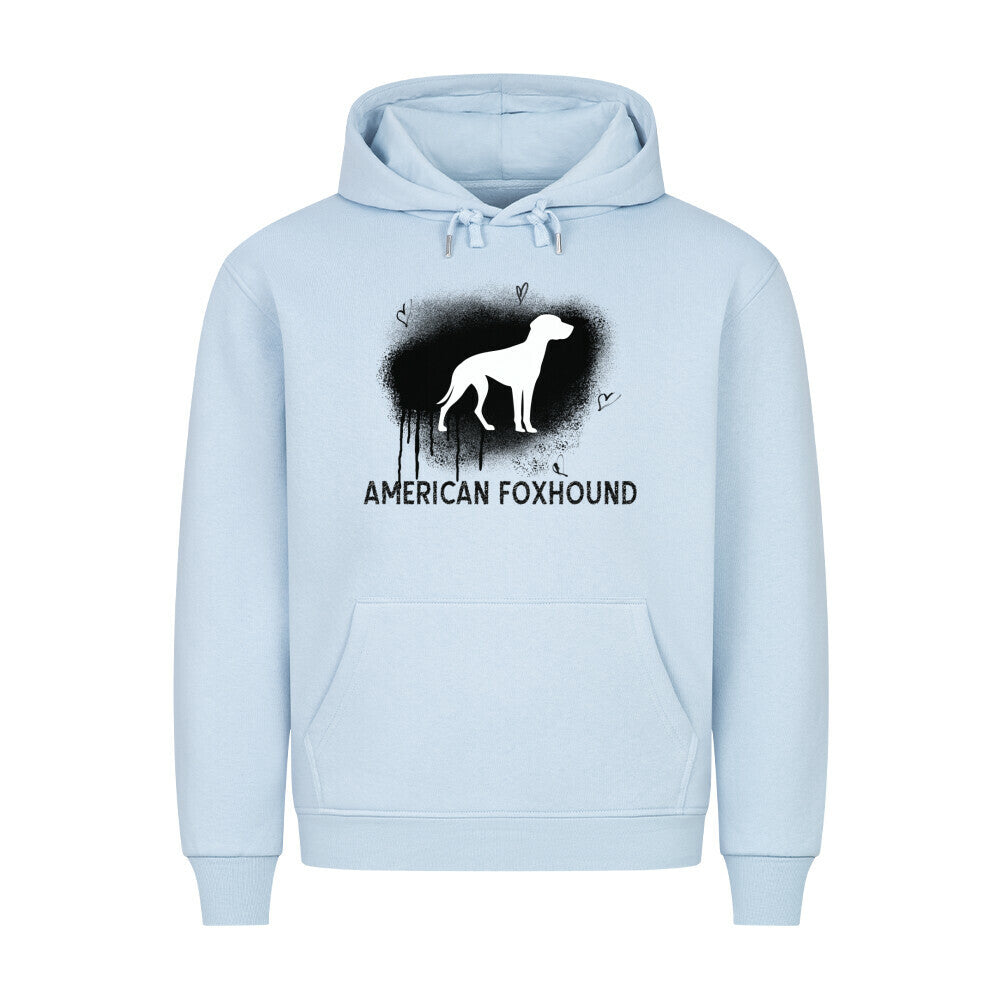 Premium Hoodie "American Foxhound - Brush" Babyblau – hunde-shirt.de