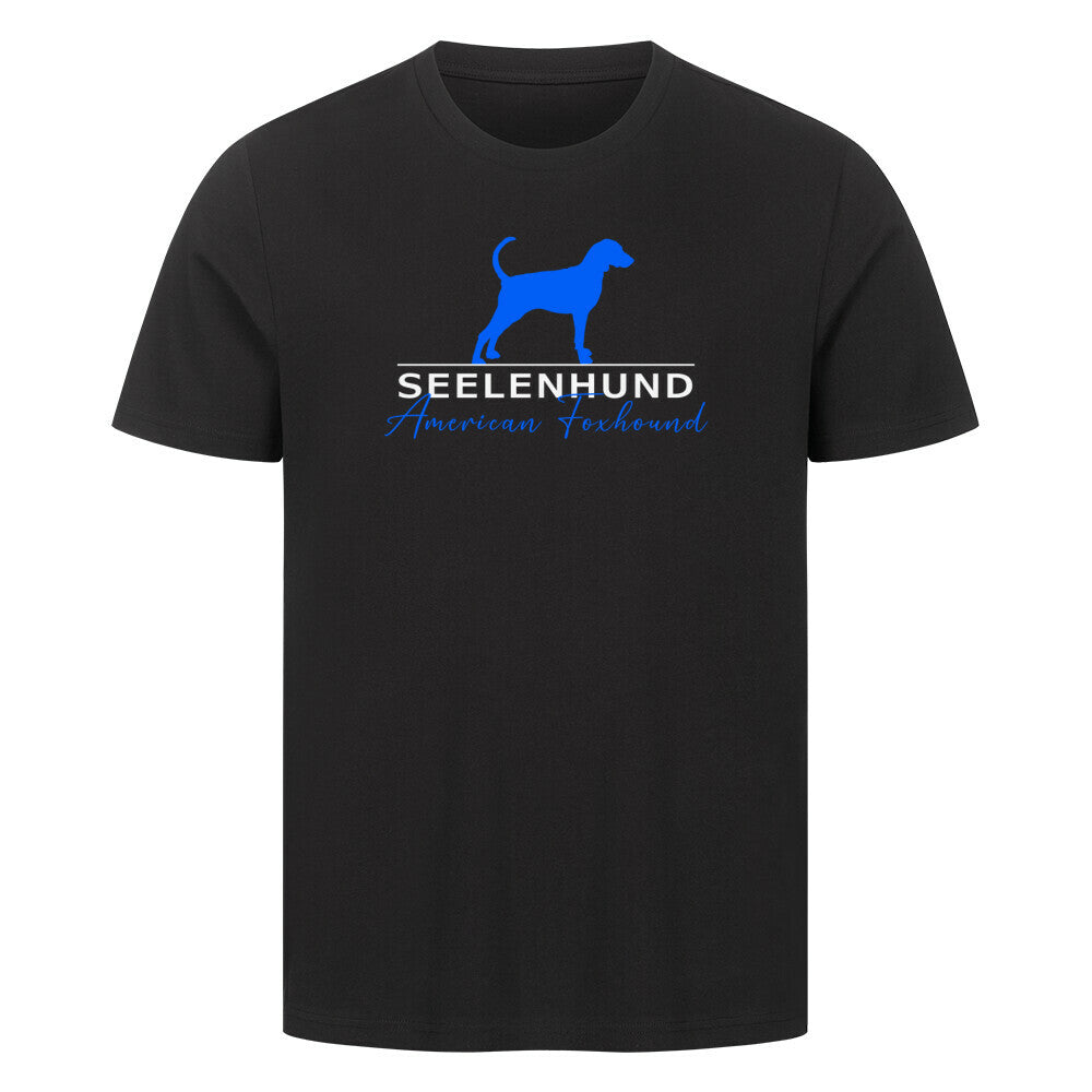 Premium T-Shirt "American Foxhound - Seelenhund" Schwarz – hunde-shirt.de